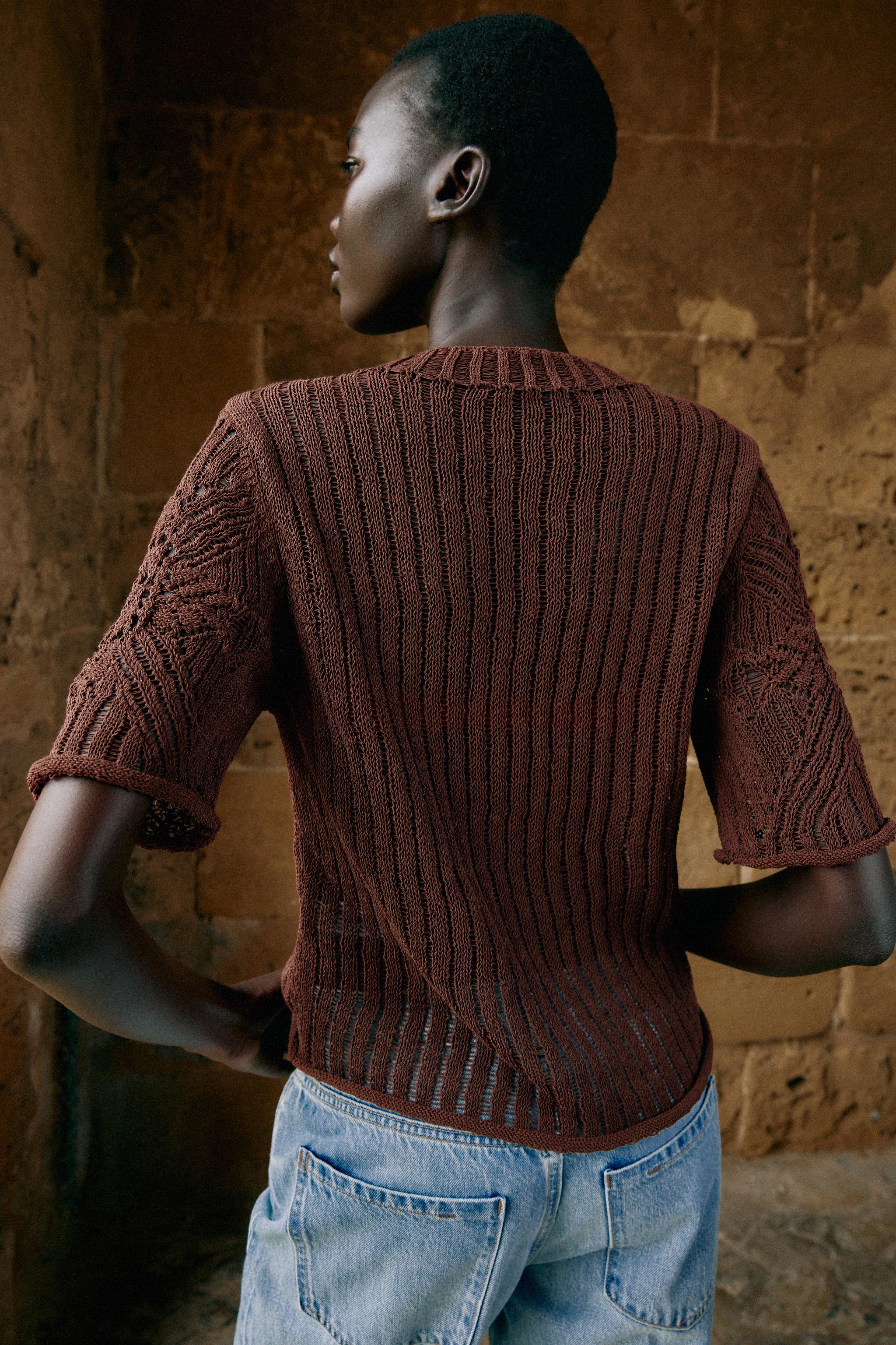 SHORT SLEEVE KNIT JUMPER